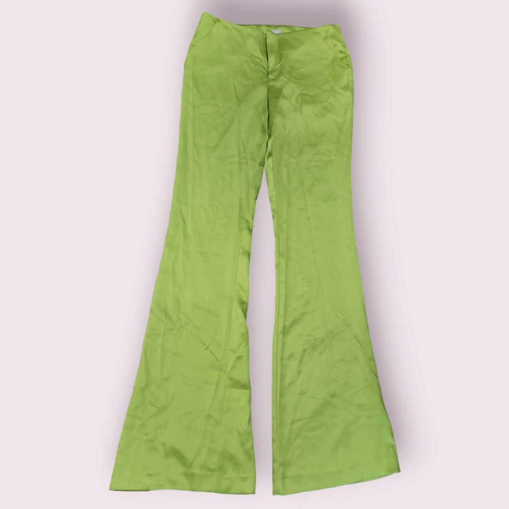 Khanum's Wide Leg Trousers Lime Green Pants